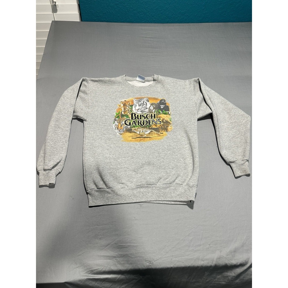 VTG 90s Busch Gardens Animal Graphic Crew Neck Sweatshirt Youth XL‎